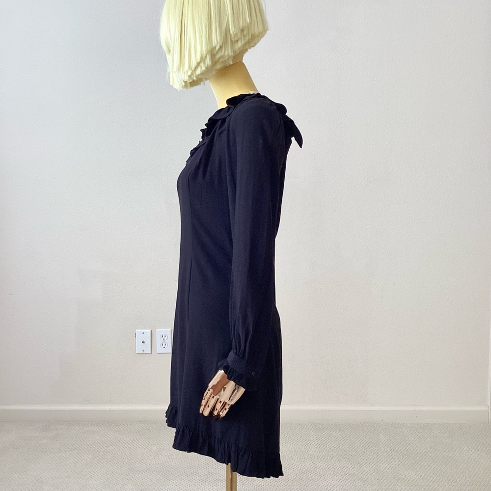 Rouje Gaspar Black Ruffle Embellishment Long Sleeve Dress  SZ 6 - Picture 3 of 8